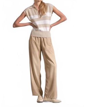 Elan Collard Knit Top - Natural
