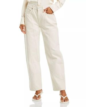 RE/DONE High Rise Engineered Wide Leg Taper Jeans - Natural