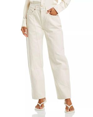 RE/DONE High Rise Engineered Wide Leg Taper Jeans - Natural