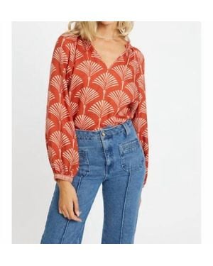 Caballero Miki V-Neck Top - Blue