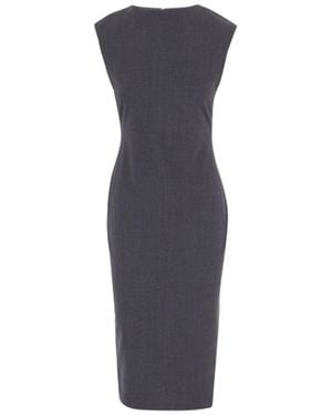 Jacquemus Fitted Stretch Wool Midi Dress With Gathered Back Detail - Blue