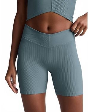 Beyond Yoga Impulse Ribbed V Waist Biker Short - Blue