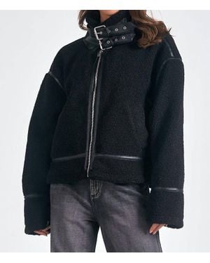 Elan Sherpa Bomber Jacket - Black