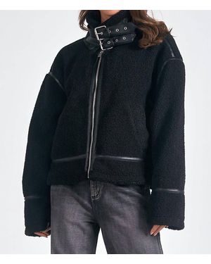 Elan Sherpa Bomber Jacket - Black