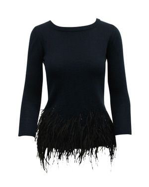 Carolina Herrera Sweater With Feathers - Black
