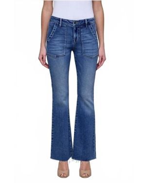Hidden Jeans Happi Flare Jeans With Patch Pockets - Blue