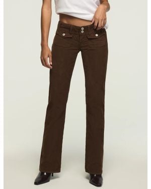 Lucky Brand Ultra Low Rise Corduroy Lil Maggie Flare - Brown