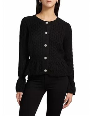 Design History Cable-Knit Crewneck Cardigan - Black