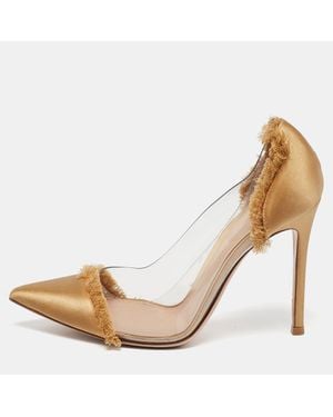 Gianvito Rossi Pvc And Satin Plexi Pumps - Natural