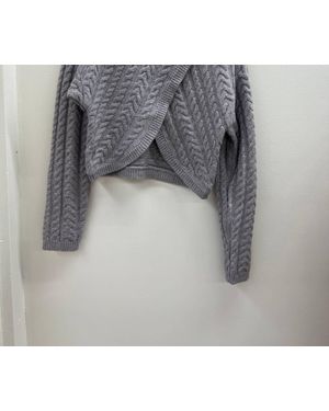 AUREUM Cross Over Turtleneck Sweater - Gray