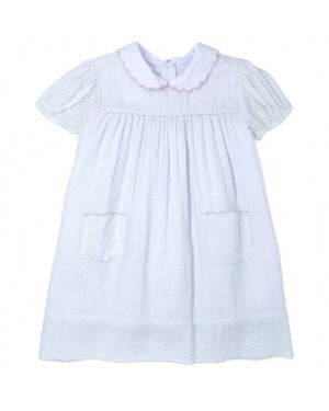 Lullaby Set Girl's Swiss Dot Ella Dress - Blue