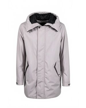 Moorer Mid Length Lightweight Coat - Gray