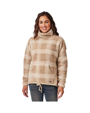 Carve Designs Roley Jacquard Cowl Neck Top - Natural