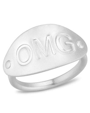 Fashnzfab Matte Rhodium Brass Ring With No Stone - Metallic