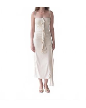 Belle Anna Cascade Square Neck Top - White