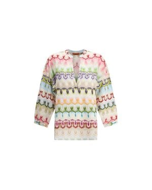 Missoni Zigzag Pattern Knit Blouse - White