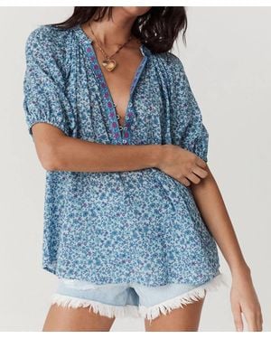 Spell Love Jetty Short Sleeve Blouse - Blue
