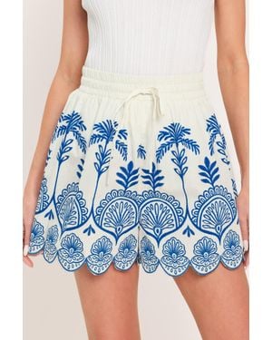 TRUEDAMES Coastline Palm Woven Shorts - Blue