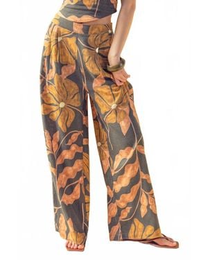 Miou Muse Kimberly Linen Pant - Orange