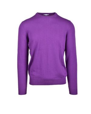 Manipuri Elbow-Patch Cotton Sweater - Purple