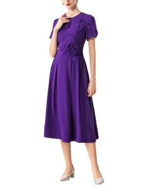 Adele Berto Midi Dress - Purple