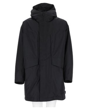Laminar Minimalist High Collar Polyester Jacket - Blue