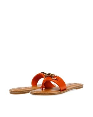 Steve Madden Rebecka Sandals Leather Open Toe Slide Gal1291 - Brown