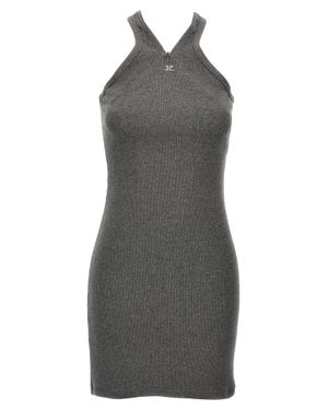Courreges Cotton Short Dress - Gray