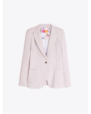 Vilagallo Structured Jacket With Heart Buttons - Pink