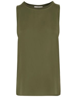 Q-WINS Sleeveless Stretch Cotton Top - Green