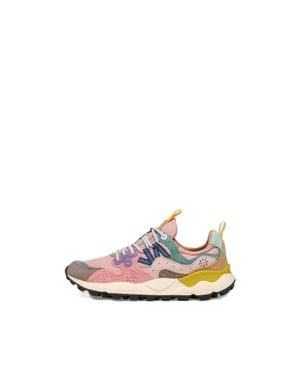 Flower Mountain Multi-Layered Sneakers With Pastel Overlays And Chunky Sole - White