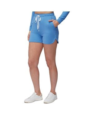 Three Dots Drawstring Waist High Rise Casual Shorts - Blue
