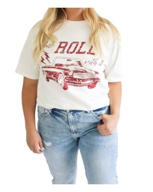 Baevely By Wellmade Roll With It Tee - Blue