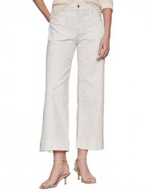 Sanctuary Embroidered Marine Crop Wide Leg Jeans - White