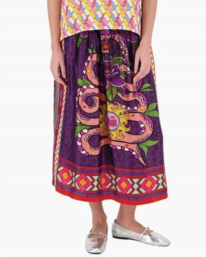 ME 369 Vanessa Printed Midi Skirt - Multicolor