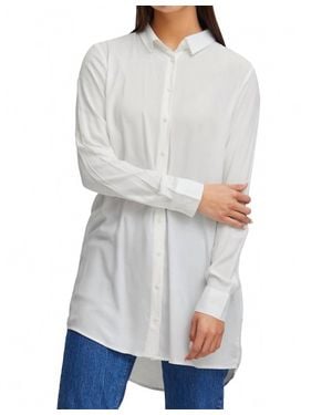 Ichi Long Sleeve Button Down Shirt - White