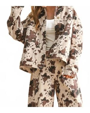Miou Muse Splattered Swing Jacket - Natural