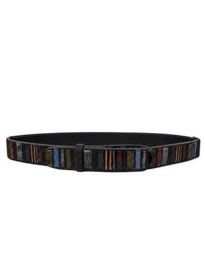 Orciani Dark Stitched Leather Belt - Black