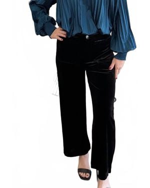 Another Love Velvet Wide Leg Pants - Black