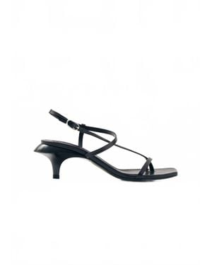 Alohas Magali Leather Sandals - Black