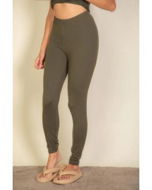 TRUEDAMES Basic Solid Leggings - Natural