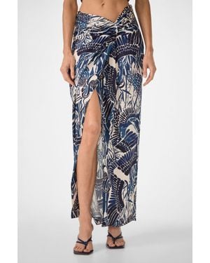 Trina Turk Alodia Tie-Front Maxi Skirt - Blue