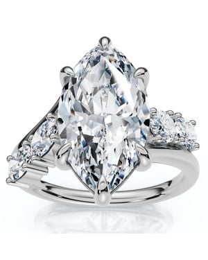 Pompeii3 Certified 3 1/2Ct Marquise Diamond Montauk Engagement Ring 14K Lab Grown - Blue