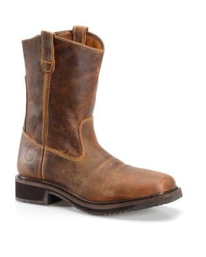 Double H Boot Leather Western Steel Toe Boot - Brown
