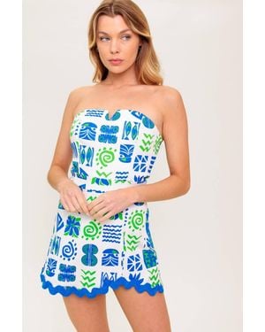 TRUEDAMES Tell Me Woven Romper - Blue