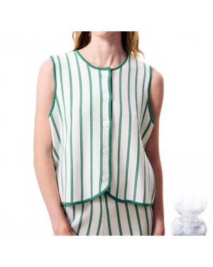 FRNCH Niagara Stripe Vest - Blue