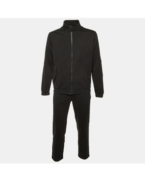 ZEGNA Cotton Knit Track Jacket & Pants - Black