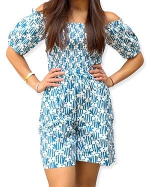 Compañía Fantástica Print Romper - Blue