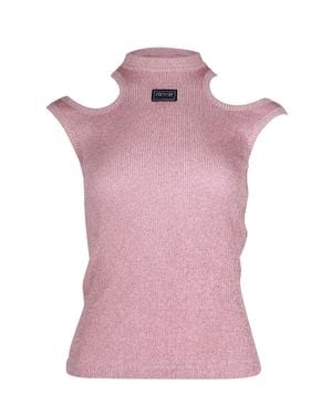 Versace Jeans Couture Couture Shimmer Sleeveless Knitted-Top - Pink