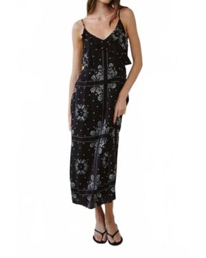 Bella Dahl Ruffle Cami Midi Dress - Black